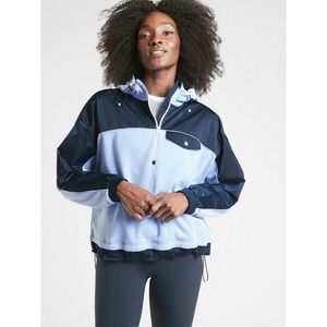 Athleta Zion Microfleece 1/2 Zip Victorian Periwinkle Relaxed Fit Jacket Size XS